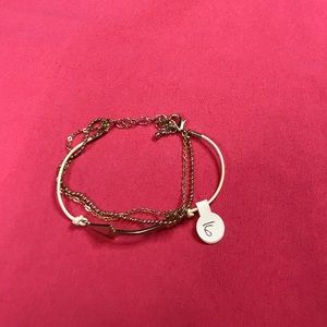 Arrow Gold-tone & Ivory 3-strand Bracelet